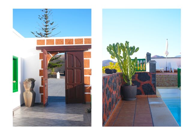 Casa en Yaiza - Casa Diama 1: vista a la Geria y piscina compartida  Casa en Yaiza - Casa Diama 1: vista a la Geria y piscina compartida