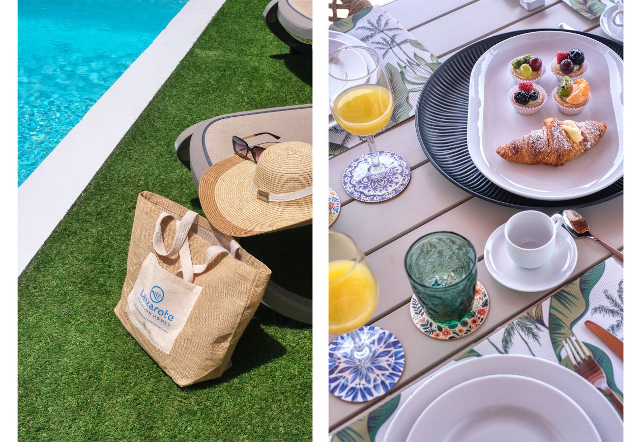 Ferienhaus in Playa Blanca - Villa Los Yeyos • Ocean view • Pool • BBQ • Billar